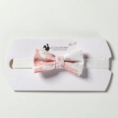 NOEUD PAPILLON ENFANT  "COURONNEMENT DE LA ROSIERE"  ROSE POUDRE
