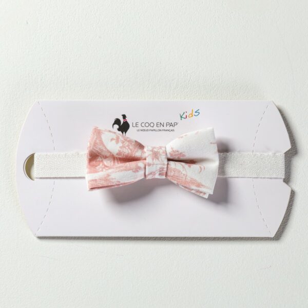 NOEUD PAPILLON ENFANT  "COURONNEMENT DE LA ROSIERE"  ROSE POUDRE