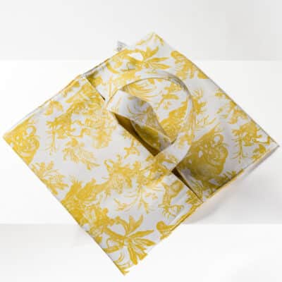EMPORTE PLAT A TARTE "4 PARTIES DU MONDE" JAUNE BOUTON D'OR