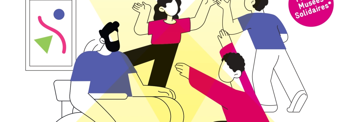 Affiche pour la Semaine de la Culture & du Handicap dans les Yvelines, France, représentant des personnes illustrées, dont une en fauteuil roulant, au milieu de formes abstraites jaunes. Dates de l'événement : 29 novembre-7 décembre 2025. Le texte met en évidence les événements liés à la culture inclusive. - Musée de la Toile de Jouy